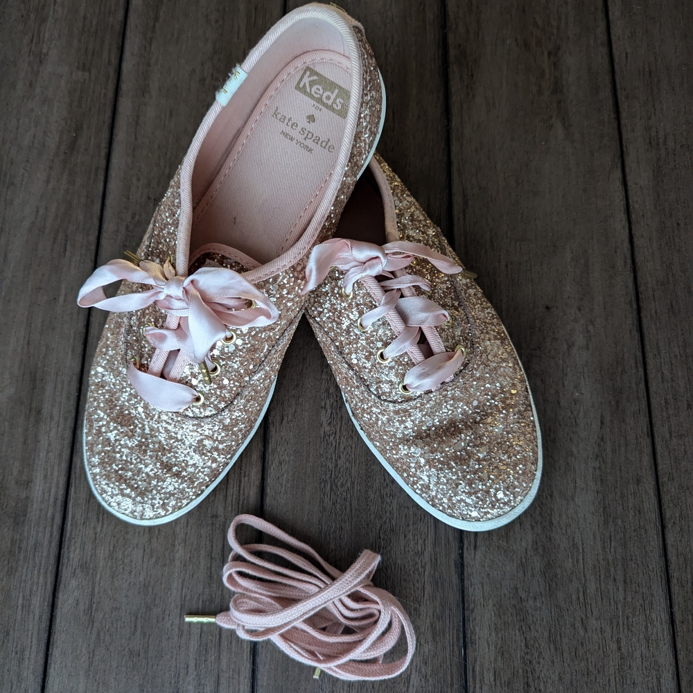 Keds x Kate Spade Rose Gold Glitter Sneakers